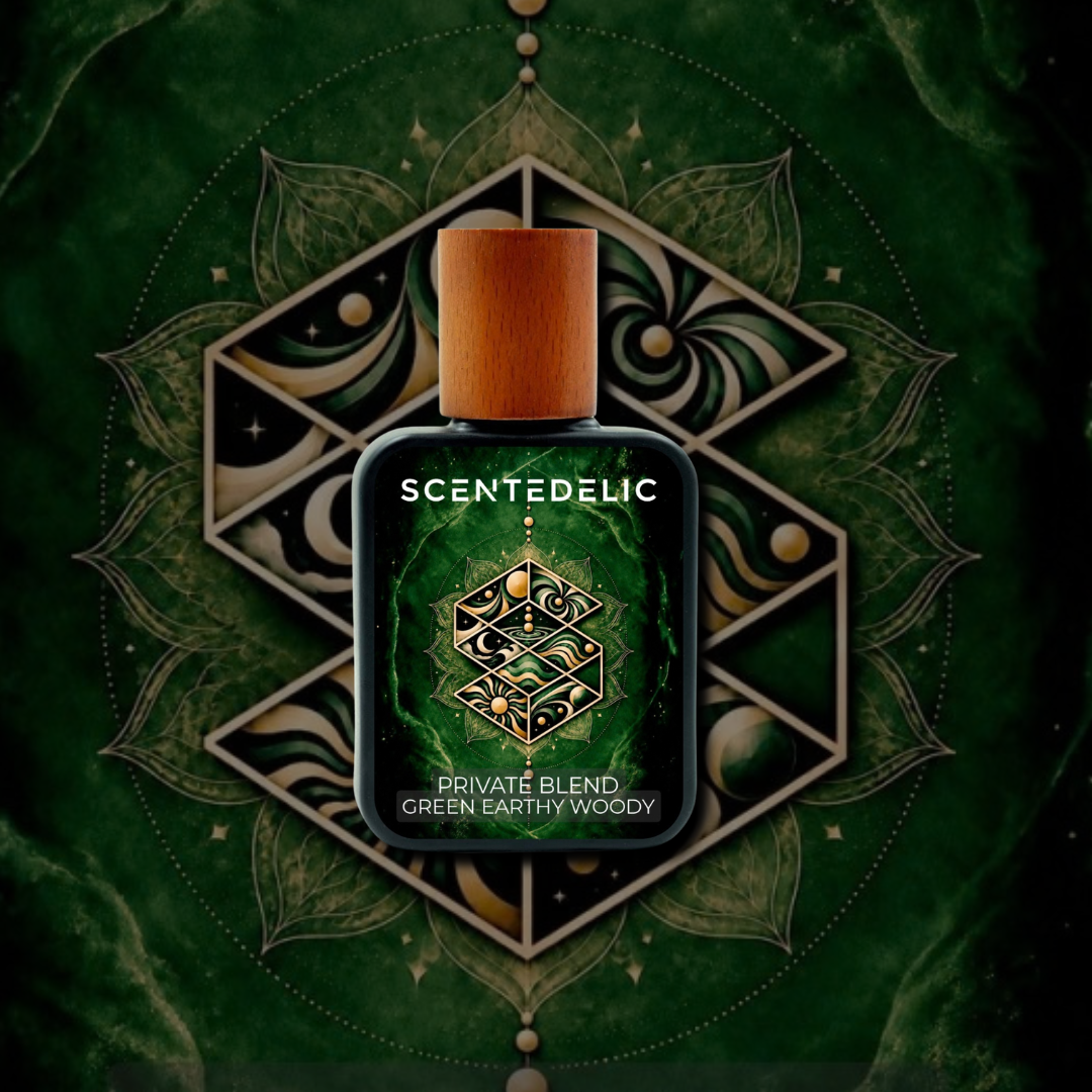 COVER OF PRIVATE BLEND - GREEN EARTHY WOODY "MAY COME WITH ARTWORK'