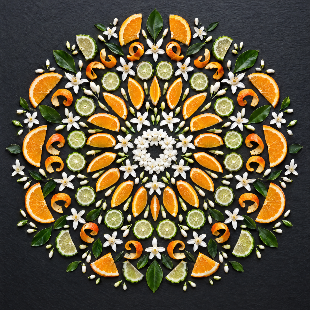 Citrus Floral: orange and bergamot slices, orange blossom and jasmine